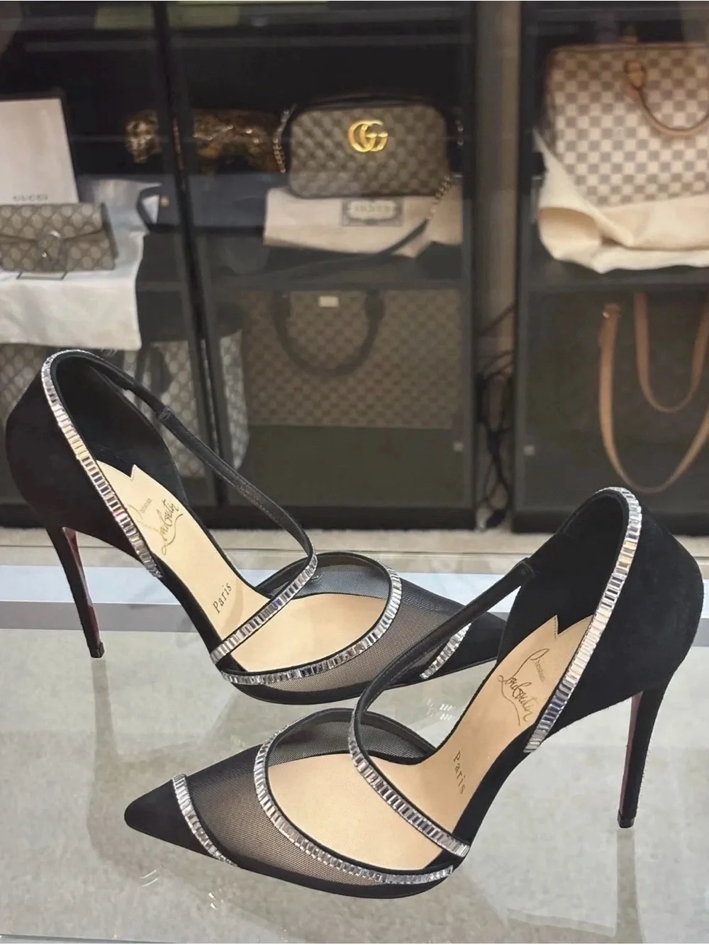 Christian Louboutin Leather Pony Luxor Heels. Red Bottoms Size: EUR-37  US-7B. - Picture 5 of 8